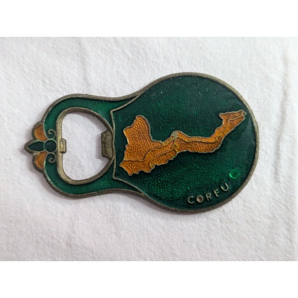 Vintage Corfu‎ Greece souvenir scenery collectible Bottle beer soda opener